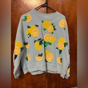 Queen of Sparkles lemon sequin sweatshirt- never worn!